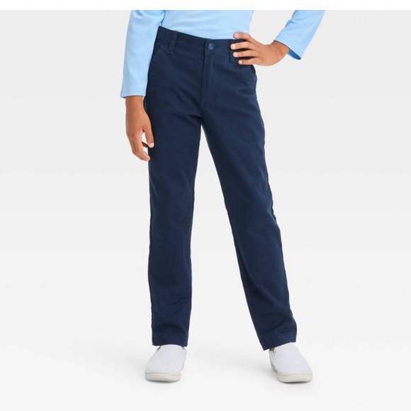 Boys skinny Fit Uniform Dress Pants Cat & Jack Navy Blue 8 Husky NWT - Picture 1 of 6